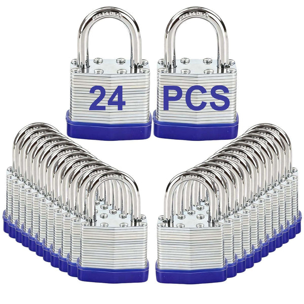SEPOX® Trinity Keyed-Alike Padlocks Outdoor, Reinforced Laminated Steel Body Heavy-Duty 1-9/16" 40MM, Uncuttable Standard Shackle, 3-Pcs-Lock, 6-Pcs Same Keys, for Gym Locker, Toolbox, Shed, Storage