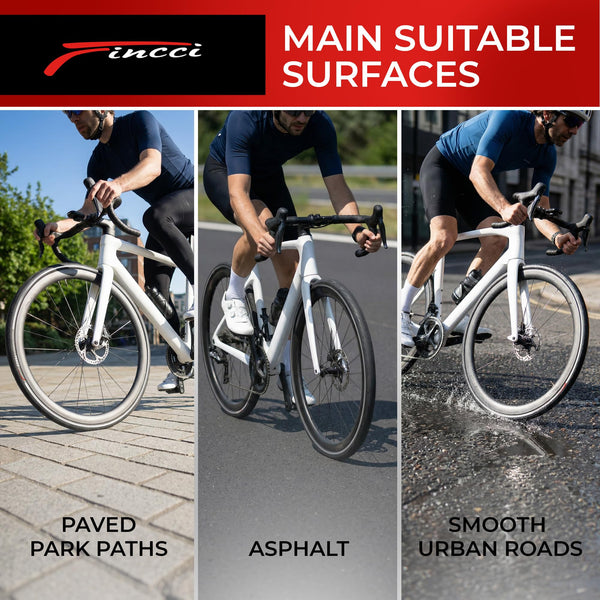 Fincci Conna Pair 700x23c Tires Road Bike 23-622 Foldable Bike Tire 60TPI with 1mm Antipuncture Protection for Cycling Racing Touring - Pack of 2 Bicycle Tires 700 x 23c
