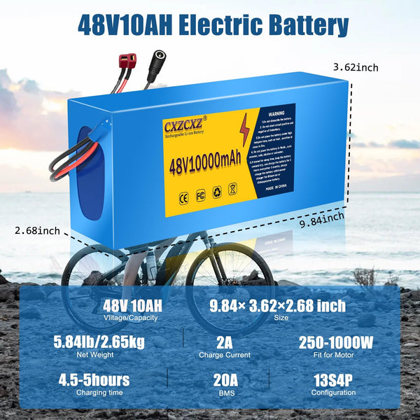 CXZ 48V/36V Lithium Battery,10AH/14AH /20AH Lithium Pack with BMS, Compatible with Most Solar Panels Outdoor Camping Equipment (36V15AH(200-500W)