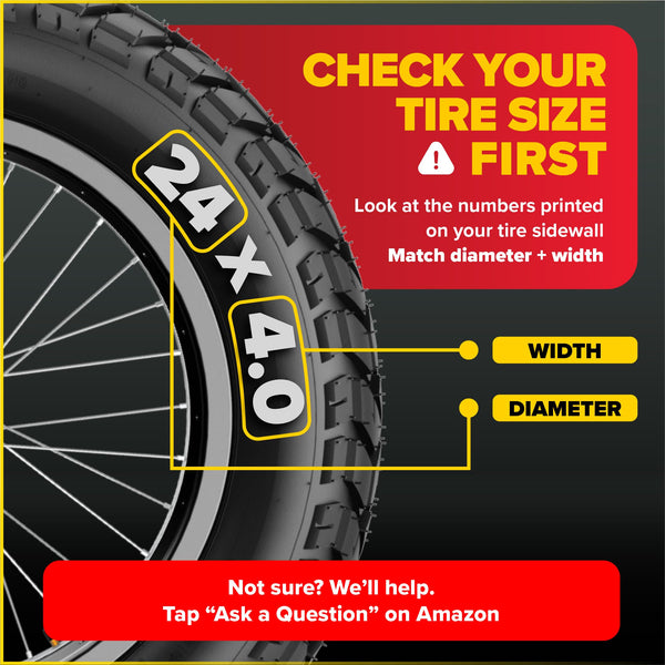 Ultraverse 20x4.0, 24x4.0, 26x4.0, 20x3.0, 26x3.0, 16x3.0, Inner Tube Set with Schrader Valve - Ideal for Mountain Bikes & E-Bikes with Fat Tires - Durable & Reliable 2 Pack with Tire Levers - TRIPPER ELECTRIC BIKES