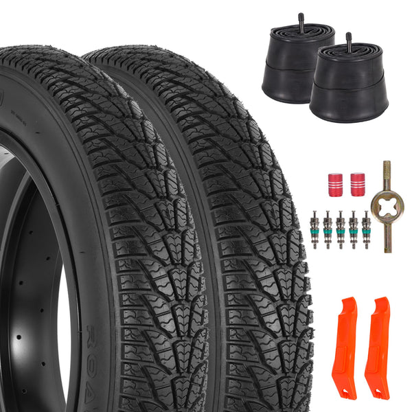 2-Pack 20x3.0 Bike Tires & Tubes, 20 Inch Mountain Bike Tire, 20x3 Bike Tire Tube with Tire Levers, Folding Replacement Bicycle Tires for Off-Road Bike and Ebike