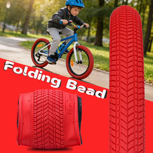2 Pack 20 Inch Color Bike Tire 20 x 2.125 Bicycle Tire with Inner Tubes Folding Bicycle Replacement Tire Color Tire for Children Bikes