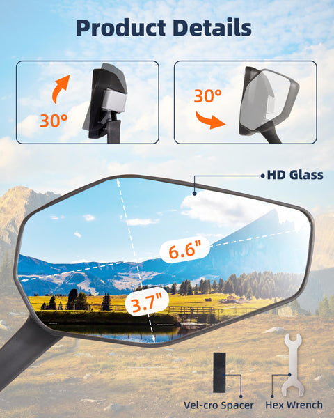 Octa Bike Mirrors (2 pcs ) - Ebike safety mirrors L/R - TRIPPER ELECTRIC BIKES