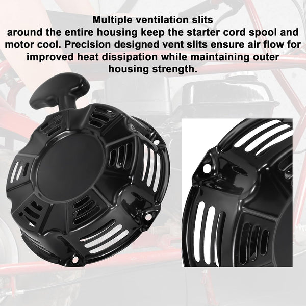 Recoil Starter Assembly 18-165-05-S Pull Starter Compatible with Engine SH255 SH265 SH270 5.5HP 6.5HP on Go Kart Pit Bike Generator Lawnmower Water Pump Pressure Washer with Pull Cord