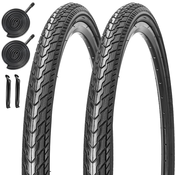 26x1.75 Bike Tires (47-559) 26 Inch Bike Tires or with 26" Bike Tubes 32mm Schrader Valve Suitable for 26 x 1.5 26 x 1.75 26 x 1.95 Bicycle Tires and Tubes for City Road Bicycles