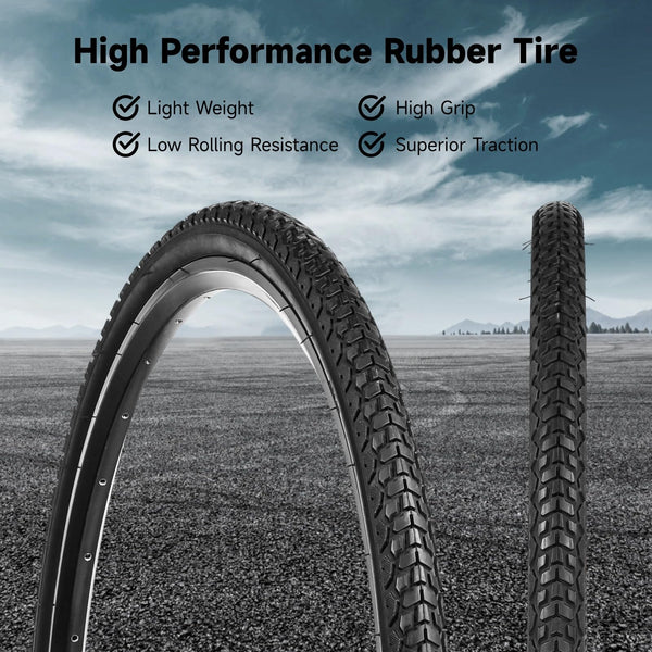 yeesport 2 Pack 700x38c Bike Tire Set with Tubes and Rim Strips, 700c Gravel Tires 40-622 Foldable Road Bicycle Tires, 48mm A/V Valve, Replacement 700c Bike Tire