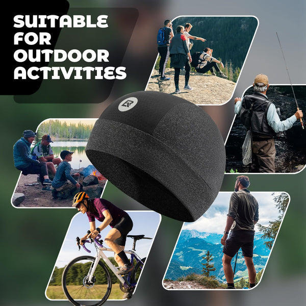 ROCKBROS Cooling Skull Caps for Men Women,Hard Hat Liner Helmet Liner Cycling Cap Motorcycle Sweat Wicking Head Wrap 2 Packs