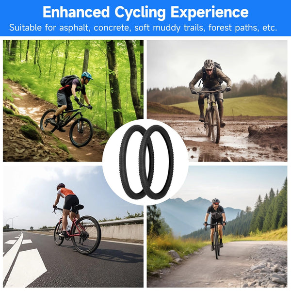 yeesport 24/26x2.125 Bike Tire and Tube Set, (57-507) 24 Inch/(57-559) 26 Inch Mountain Bike Tire with 24/26 x 2.125 BikeTubes & Tire Replacement