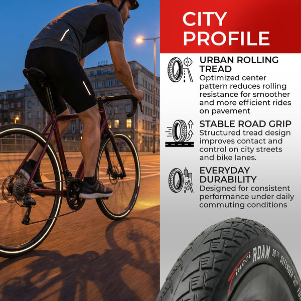 Fincci Pair 700x35c Tire Foldable 37-622 with 1mm Antipuncture Protection for Cycle Road Mountain MTB Hybrid Touring Electric Bike Bicycle with 700 x 35c Tires - Pack of 2
