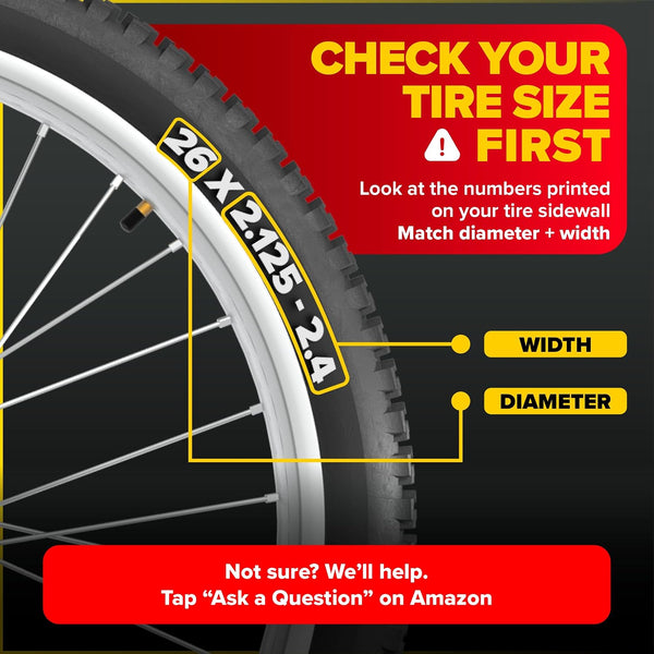 Ultraverse 26" Bike Inner Tubes 26 x 2.125-2.40 – Butyl Rubber Bicycle Tubes with Schrader Valve – Compatible with Mountain, Cruiser, City & Kids Bikes – Set of 2