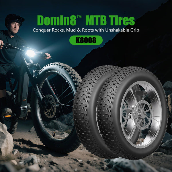 Fat Tire Electric Bike Tires 20/26x4.0 1/2-Pack All Terrain Puncture Proof Ebike Tires with Deep Tread, Wear-Resistant for Snow/Sand/Beach/Off-Road