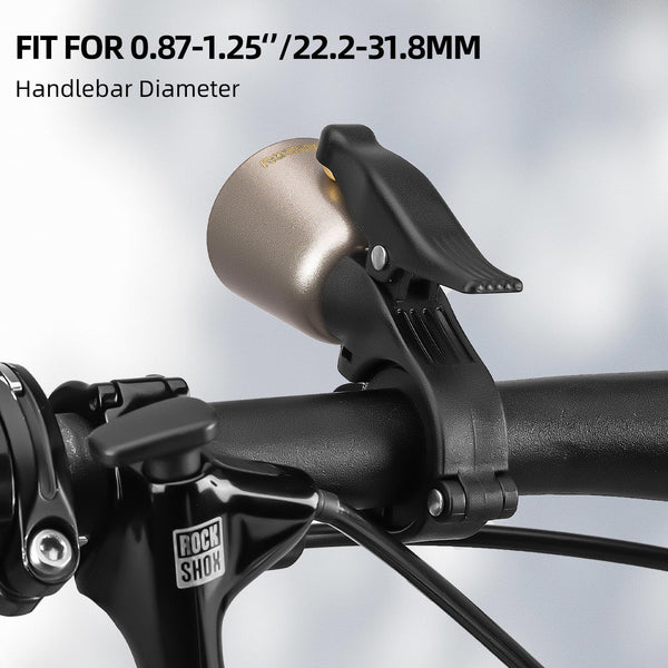 ROCKBROS Bike Bell Classic Bicycle Bell Mountain Bike Bells for Adults with Loud Sound and Fit for 0.87-1.25in/22.2-31.8mm Bicycle Handlebars