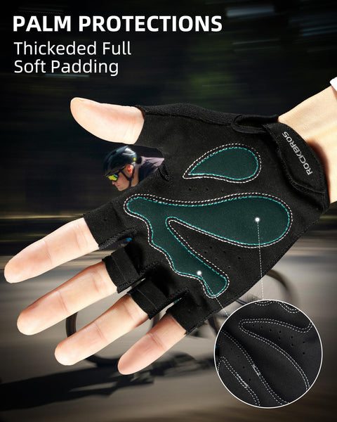ROCKBROS Cycling Gloves for Men Women - Breathable Bike Gloves - Half Finger Gloves for Daily Cycling Workout Outdoor Sports - TRIPPER ELECTRIC BIKES