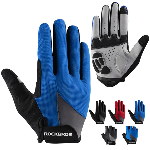 ROCKBROS Cycling Gloves for Men Women - Breathable Gel Pad Road Mountain Bike Gloves - Touch Screen Anti-Slip MTB Gloves for Cycling Workout Outdoor Sports