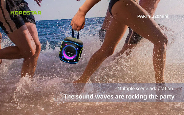 10W Portable Bluetooth Speaker with RGB Lights (Black)
