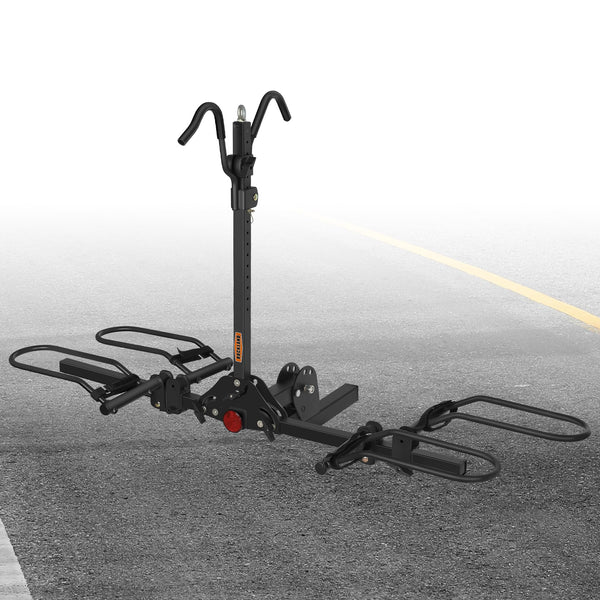 Bike Rack for Car Hitch Mount - Young Electric 2 Ebike Rack Heavy Duty Platform Carrier 200lb Capacity, Smart Tilting & One Hand Folding Bicycle Racks for SUV, Minivan, RV, Fits 5-Inch Fat Tires