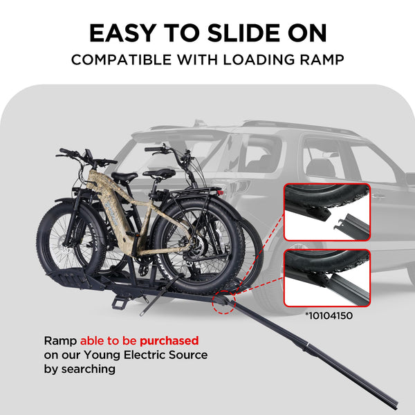 Young Bike Rack Hitch for Car - 200LB 2-Bike Rack Hitch Mount Platform Style Hitch Bike Rack，Smart Tilting & Easy Fold for Car SUV with 2 Inch Receiver，Bike Carrier Fits Up to 5-inch Fat Tire - TRIPPER ELECTRIC BIKES