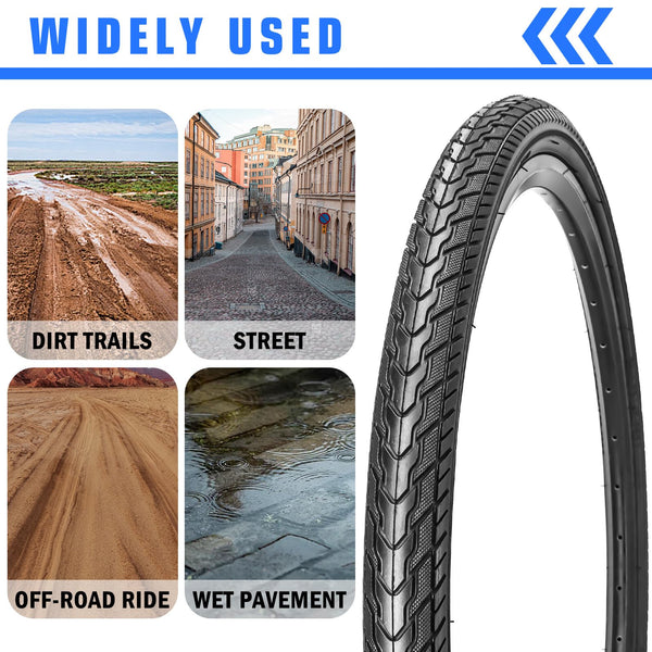 26x1.75 Bike Tires (47-559) 26 Inch Bike Tires or with 26" Bike Tubes 32mm Schrader Valve Suitable for 26 x 1.5 26 x 1.75 26 x 1.95 Bicycle Tires and Tubes for City Road Bicycles