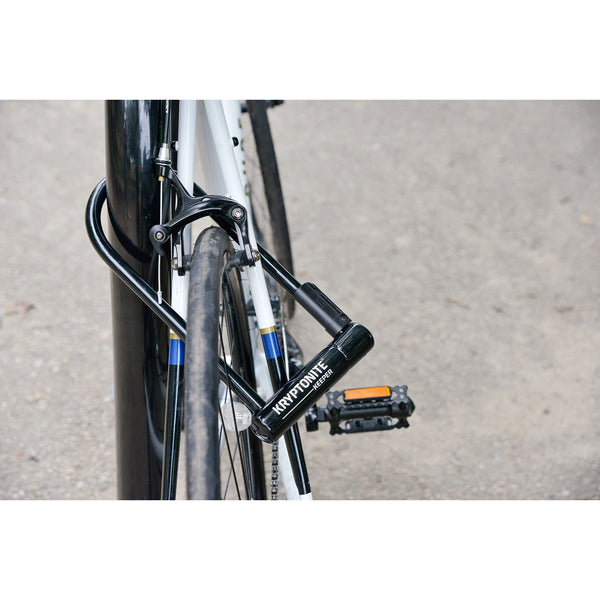 Kryptonite Keeper Standard Bike U-Lock, Heavy Duty Anti-Theft Bicycle U Lock Sold Secure Silver, 12mm Shackle with Mounting Bracket and Keys for Bike, Motorcycle, Scooter, Bicycle, Door, Gate, Fence | bike-locks
