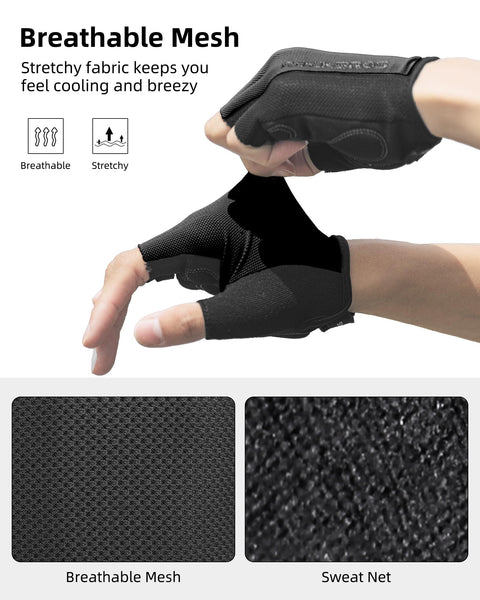 ROCKBROS Cycling Gloves for Men Women - Breathable Bike Gloves - Half Finger Gloves for Daily Cycling Workout Outdoor Sports - TRIPPER ELECTRIC BIKES