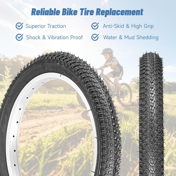 2 PCS 14/16/18x2.125" Bike Tires and Tubes, 14 Inch Bicycle Tires 57-305/16x2.125 Inch Bike Tire 57-355/18 x 2.125 Inch Bicycle Tire and Tube Combo