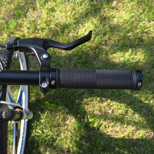 MTB Bike Grips, Anti-Slip Handlebar Grips with Elastic Grain Design, Black