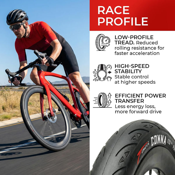 Fincci Road Bike 25-622 700x25c Tire with 700c Bike Tube Presta Valve - Foldable Kevlar 700c Bike Tire with 1 mm Nylon Puncture Resistant, 120 TPI - Accessories for Folding, Carbon, Racing, City Bikes