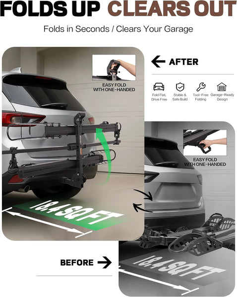 Bundle: Young Electric 200lbs 2 E-Bike Rack with Ramp，Bike Rack Brake Light & Plate Kit