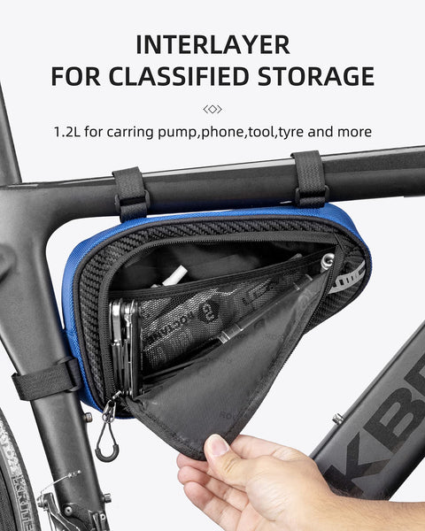 ROCKBROS Bike Bag Bicycle Frame Bag Bike Triangle Storage Bag Bike Accessories Pouch Cycling Pack for MTB Road Bicycle Accessories