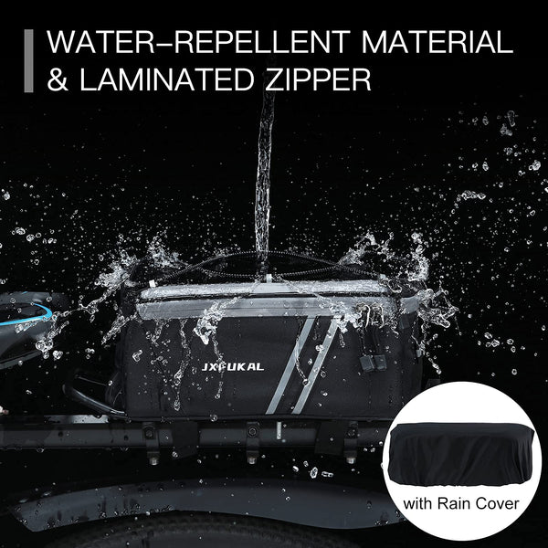 Waterproof Rear Bike Rack Bag with Rain Cover.