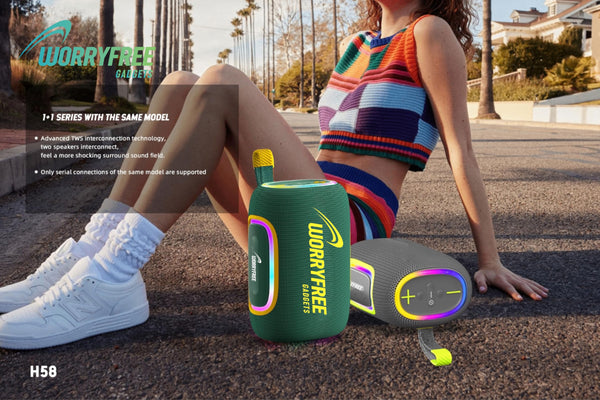 Portable Wireless Waterproof Bluetooth Speaker, 65W Output, RGB Lights, 10M Range, TWS Connection, AUX/TF Card (Black)