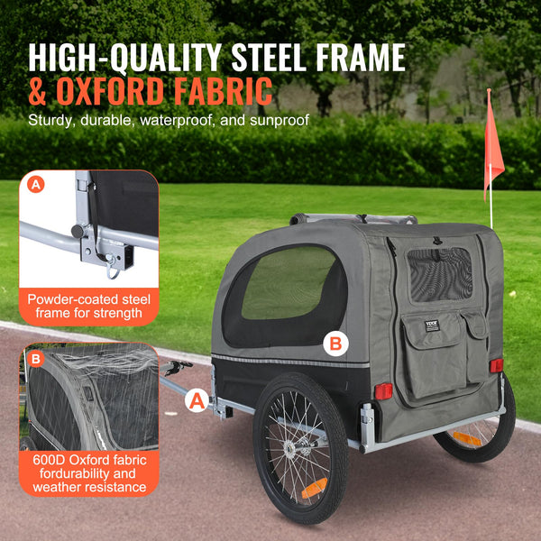 VEVOR Dog Folding Bike Trailer - 66/88 lbs.