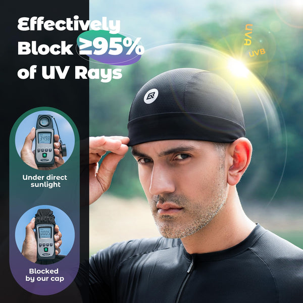 ROCKBROS Cooling Skull Caps for Men Women,Hard Hat Liner Helmet Liner Cycling Cap Motorcycle Sweat Wicking Head Wrap 2 Packs