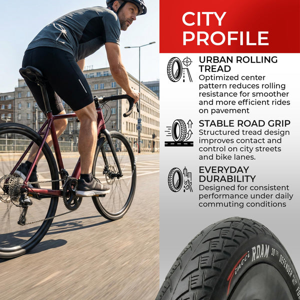 Fincci Pair 700x35c Tire Foldable 37-622 with 1mm Antipuncture Protection for Cycle Road Mountain MTB Hybrid Touring Electric Bike Bicycle with 700 x 35c Tires - Pack of 2