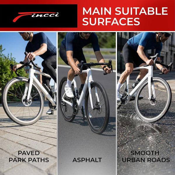 Fincci Road Bike 25-622 700x25c Tire with 700c Bike Tube Presta Valve - Foldable Kevlar 700c Bike Tire with 1 mm Nylon Puncture Resistant, 120 TPI - Accessories for Folding, Carbon, Racing, City Bikes