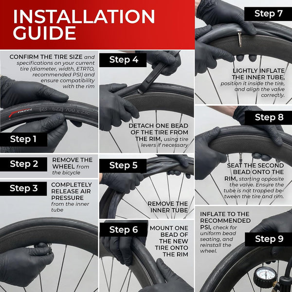 Fincci Set 700x23c Tires Road Bike with 2X Bicycle Inner Tubes 700c - Racing 23-622 1mm Puncture Proof Bike Tires & 60mm Presta Tube - 700c Bike Tire for Folding, Touring, Gravel, E Bikes, Bicycle