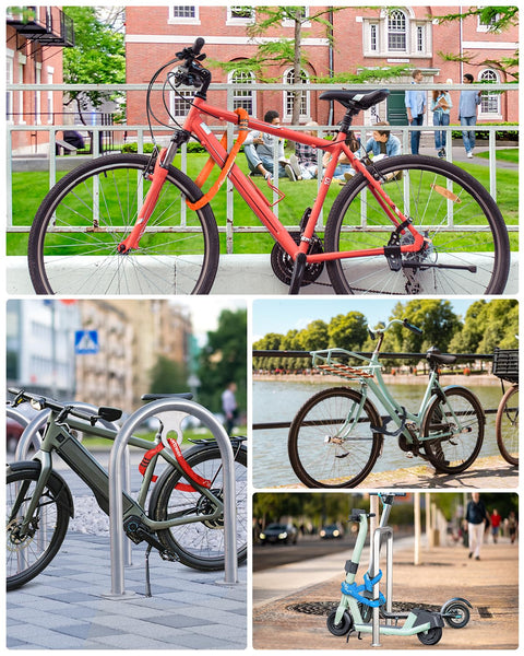 Sportneer Bike Lock: 5 Digit Combination High Security Anti Theft Bike Chain Lock - 3.2/3.6/4ft Heavy Duty Keyless Bicycle Lock for Bike, Motorcycle, Scooter, Door & Gate - 4/6mm Thick, Easy to Use