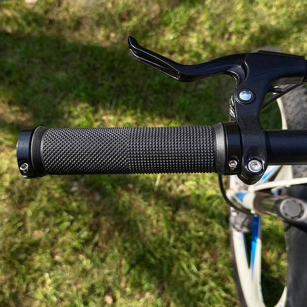 MTB Bike Grips, Anti-Slip Handlebar Grips with Elastic Grain Design, Black