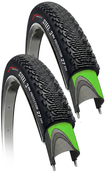 Fincci Bike Tyre 26 x 1.95 Inches - MTB Tires 26 inch, 53-559 with 3mm Anti Puncture Proof Protection 60 TPI for Cycle, Road, Mountain, Hybrid, Cross Country Bicycle