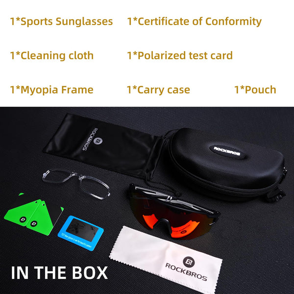 ROCKBROS Polarized Sunglasses for Men Women UV Protection Cycling Sunglasses Sport Glasses