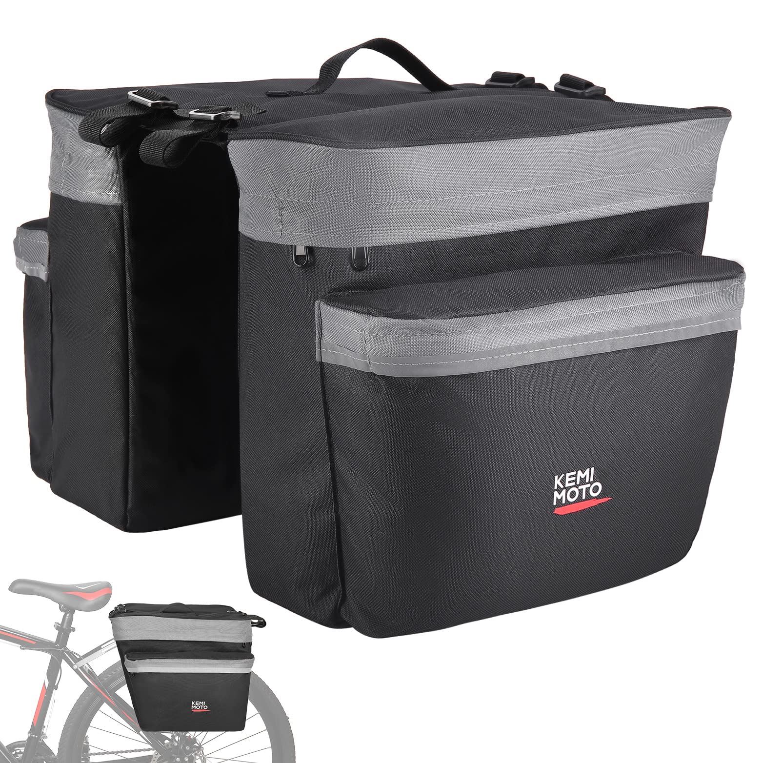 Kemimoto Bike Bag Bicycle Panniers Rear Rack Bag.