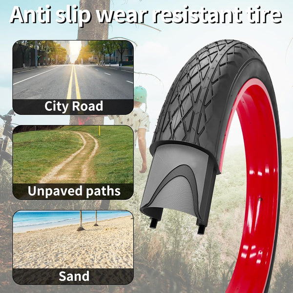 26" E-Bike Fat Tires 26 x 4.0 Folding Bead Tire and AV32mm Inner Tube for Electric Bicycles Compatible with Wide Mountain Snow Bike Tire (1 Tire 1 Tube)