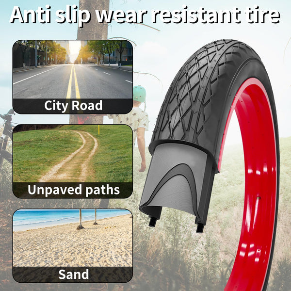 26x4.0 Bike Tire for Electric Bikes - Puncture Resistant All-Terrain Fat Tire with Durable Tread, High Traction for Mountain/Snow/Road - Compatible with E-Bikes 26x4.0 Inches