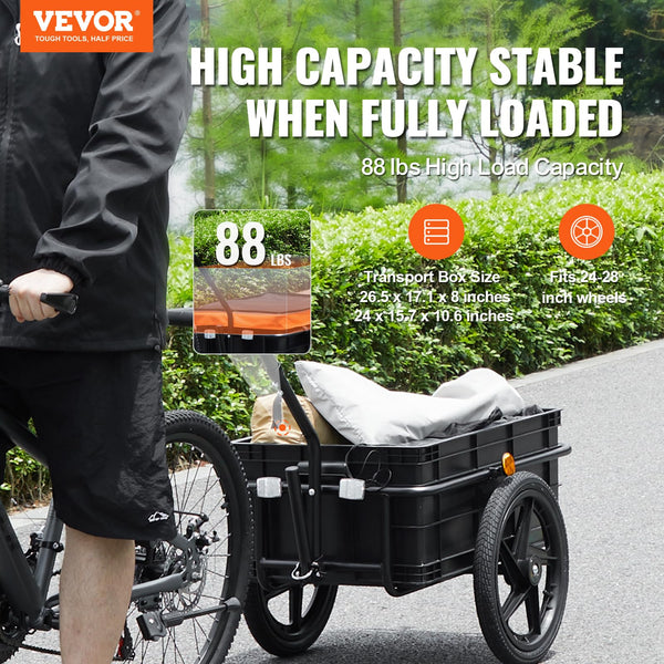 VEVOR E-Bike Cargo Trailers Heavy-Duty Bicycle Wagon Cart, Foldable - TRIPPER ELECTRIC BIKES