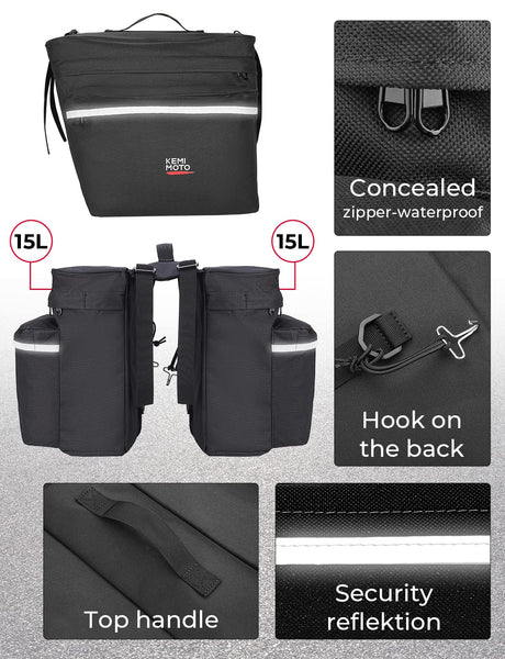 Kemimoto Bike Bag Bicycle Panniers Rear Rack Bag.