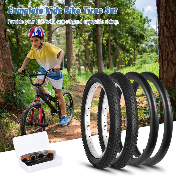 2 PCS 14/16/18x2.125" Bike Tires and Tubes, 14 Inch Bicycle Tires 57-305/16x2.125 Inch Bike Tire 57-355/18 x 2.125 Inch Bicycle Tire and Tube Combo