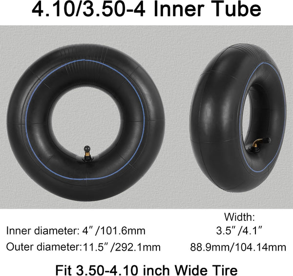2 Pack of 11x4-4 Inner Tube and Repair Kit TR87 Bent Stem also Fits 11X4.00-4 4.10-4 4.10/3.50-4 Tire Replacement for Hand Truck, Lawn Mower, Wheelbarrow, Tractor, Garden Carts Tire Tube