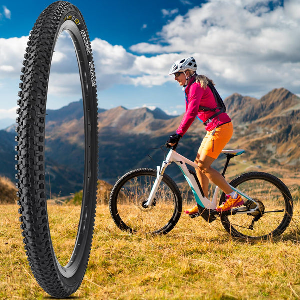 24 X 1.95 Inch Folding Bike Tires with 3mm Anti Puncture Proof Protection for Mountain Bicycles