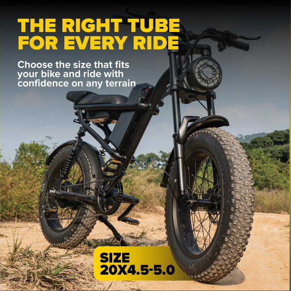 Ultraverse 20x4.0, 24x4.0, 26x4.0, 20x3.0, 26x3.0, 16x3.0, Inner Tube Set with Schrader Valve - Ideal for Mountain Bikes & E-Bikes with Fat Tires - Durable & Reliable 2 Pack with Tire Levers - TRIPPER ELECTRIC BIKES