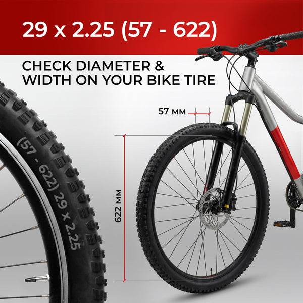 Fincci Set Foldable Kevlar 29x2.25 Mountain Bike Tire with Inner Tubes Schrader-Presta - 29 inch Bike Tire Maori 60 TPI with 1 mm Nylon Puncture Resistant for Electric, Enduro, MTB, XC Bicycle